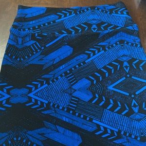 Lularoe cassie pencil skirt black and blue